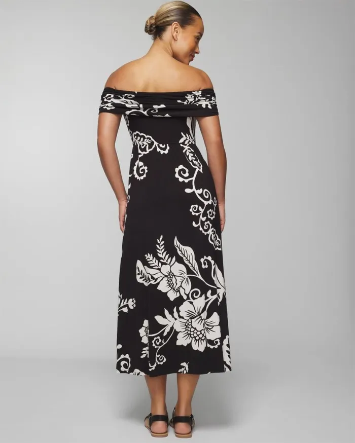 Soma Soft Jersey OffTheShoulder Midi Bra Dress Dark Harbour Women Midi Dresses