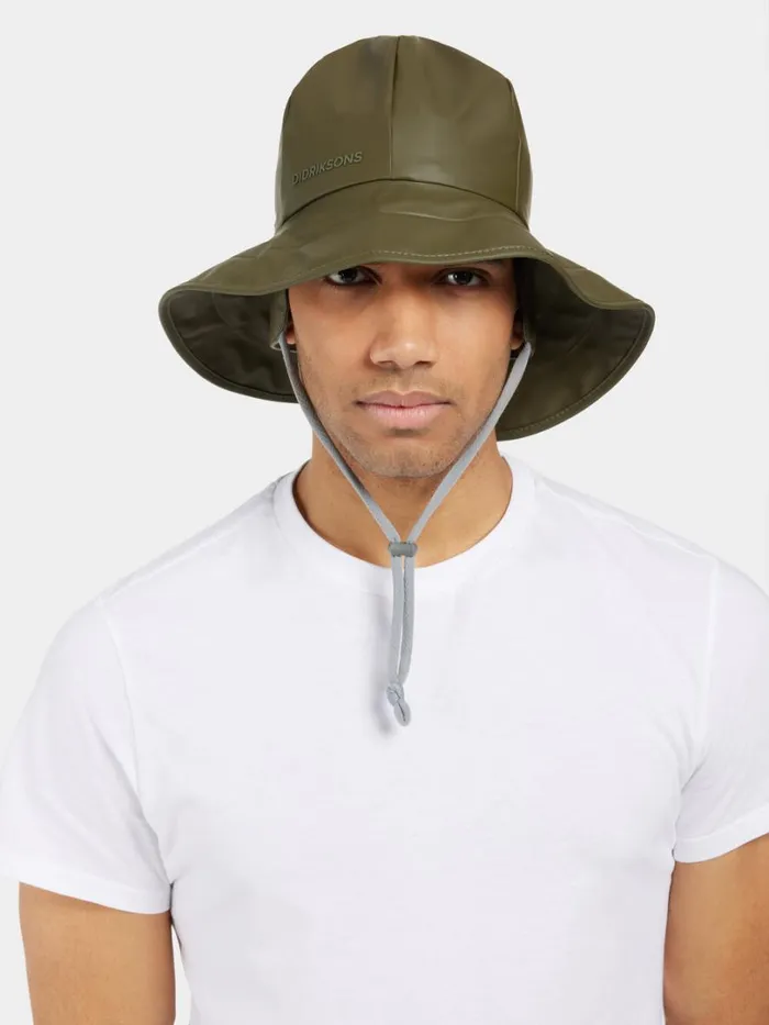 Southwest Hat 2 Fog Green WomenMen Didriksons Waterproof Hats