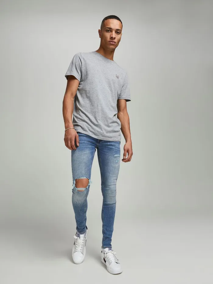 Spray On Jeans JACK and JONES Mens TOM ORIGINAL AM 171 50SPS SKINNY FIT JEANS Blue Blue Denim