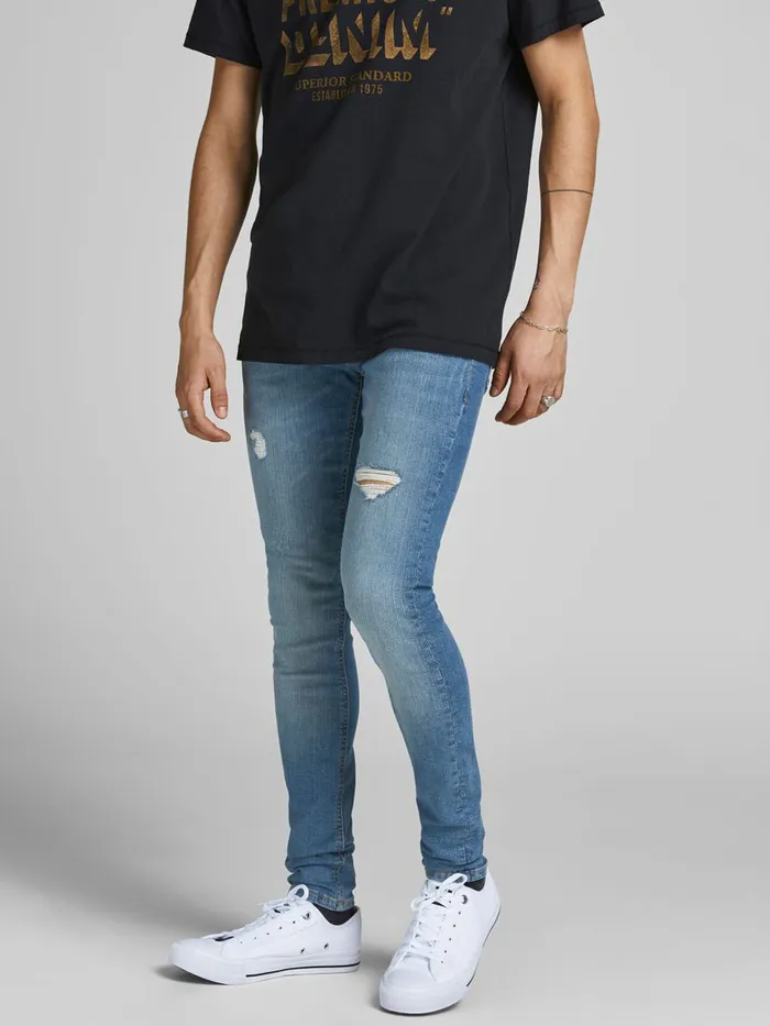 Spray On Jeans JACK and JONES Mens TOM ORIGINAL NA 417 SKINNY FIT JEANS Blue Blue Denim Spray On Jeans JACK and JONES Mens TOM ORIGINAL NA 417 SKINNY FIT JEANS Blue Blue Denim