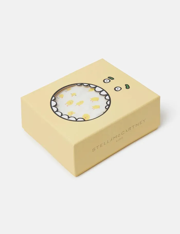 Stella McCartney Baby Boys Kids Chick Pattern Baby Gift Set Yellow And White Stella McCartney Baby Boys Kids Chick Pattern Baby Gift Set Yellow And White