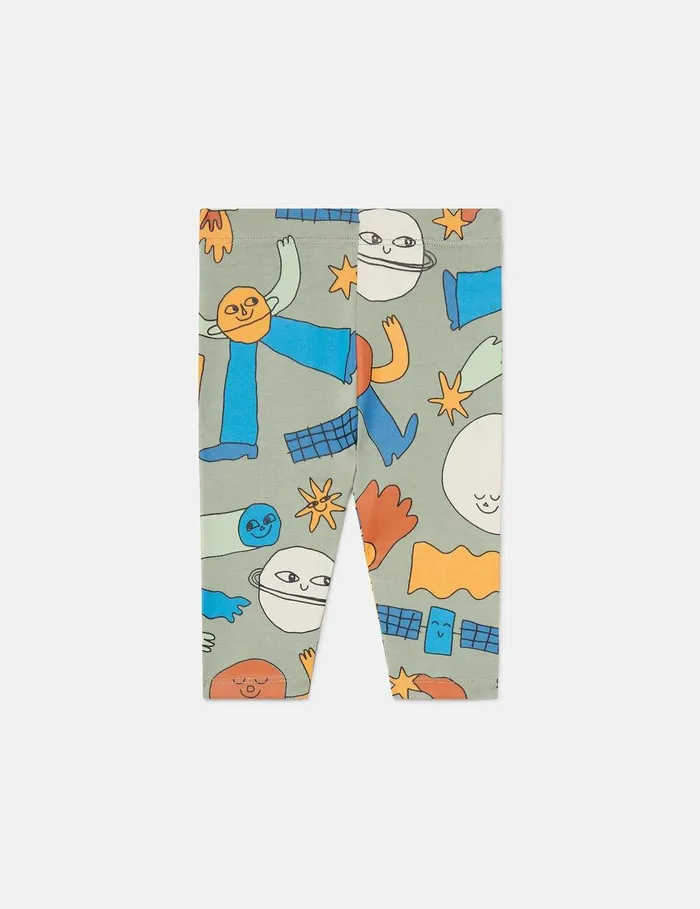 Stella McCartney Baby Boys Kids Space Print Leggings Multicolor Green