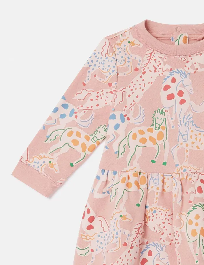 Stella McCartney Baby Girls Kids Horse Print LongSleeve Dress Multicolour Stella McCartney Baby Girls Kids Horse Print LongSleeve Dress Multicolour