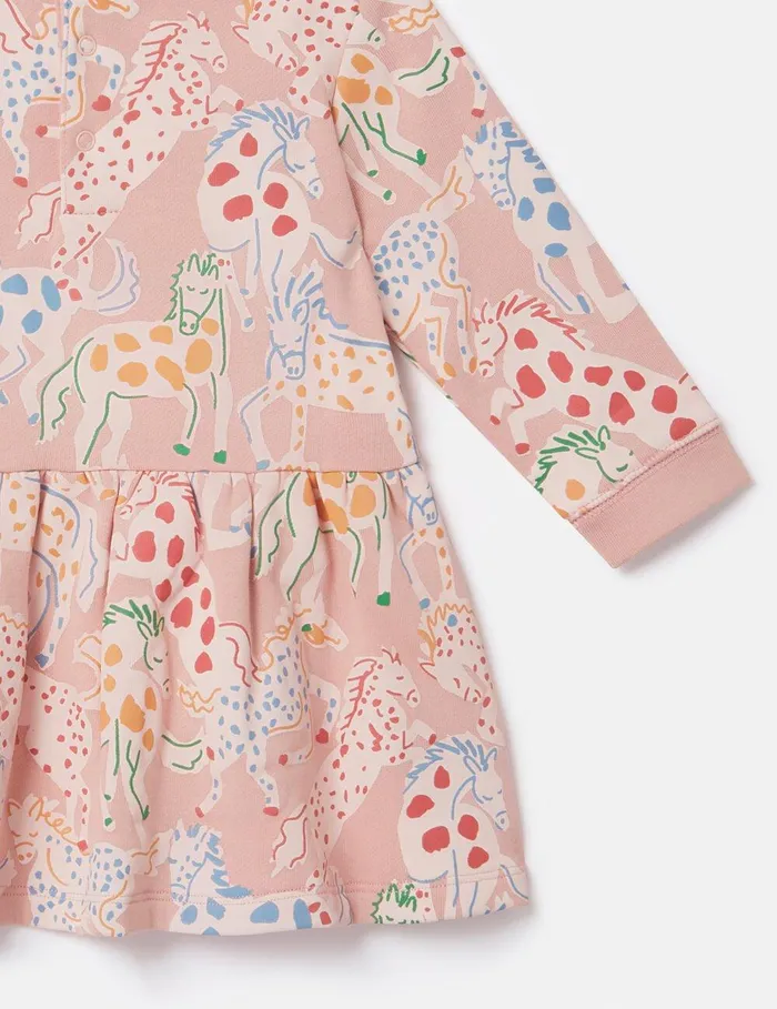 Stella McCartney Baby Girls Kids Horse Print LongSleeve Dress Multicolour Stella McCartney Baby Girls Kids Horse Print LongSleeve Dress Multicolour