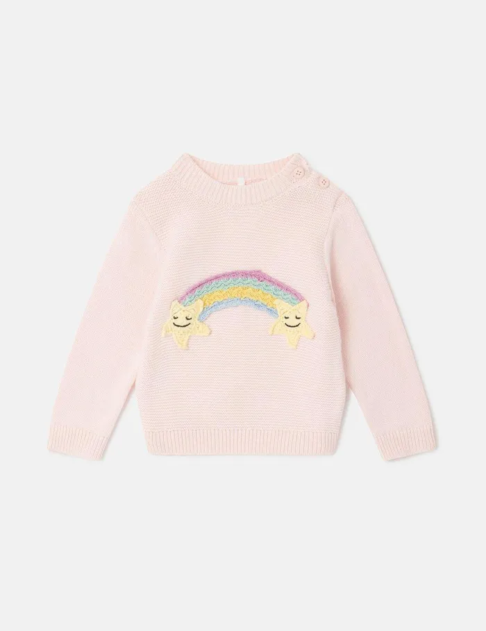 Stella McCartney Baby Girls Kids Star Embroidered Sweater Pink