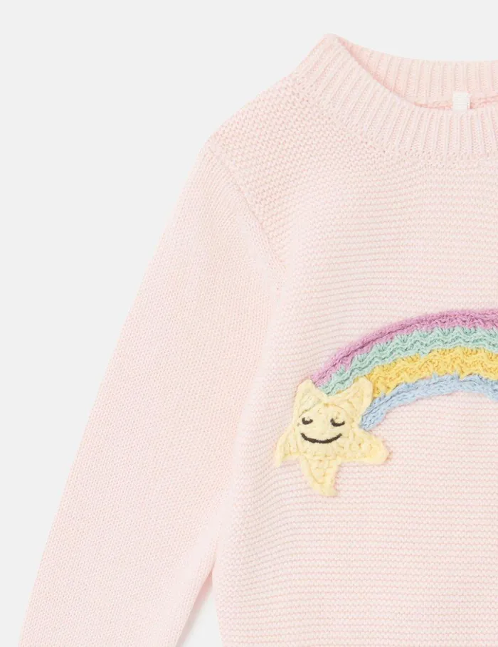 Stella McCartney Baby Girls Kids Star Embroidered Sweater Pink Stella McCartney Baby Girls Kids Star Embroidered Sweater Pink