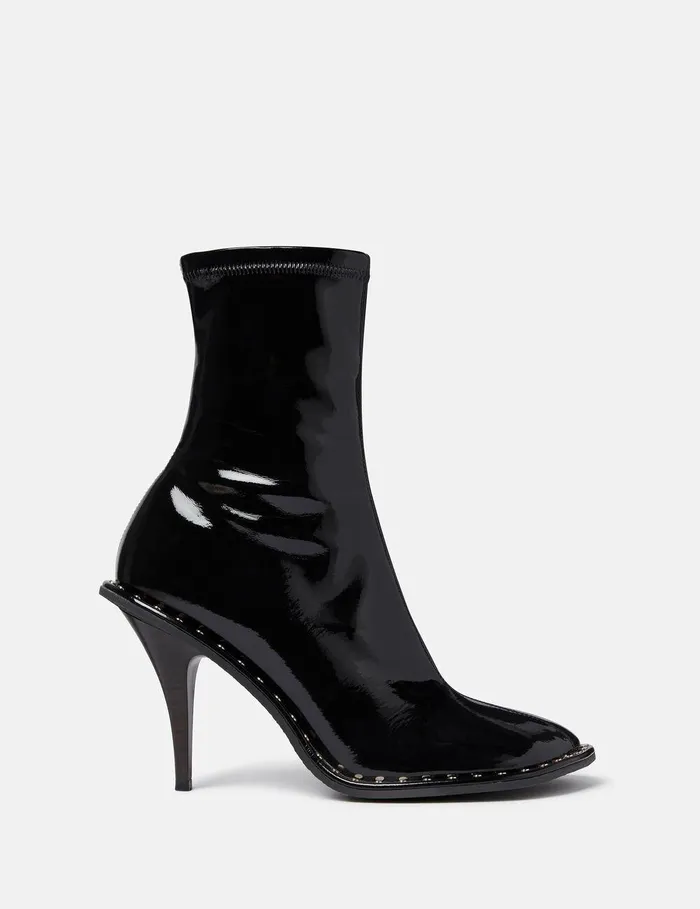 Stella McCartney Boots Women Ryder Lacquered Stiletto Ankle Boots Black