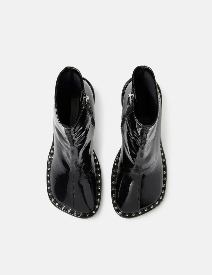 Stella McCartney Boots Women Ryder Lacquered Stiletto Ankle Boots Black Stella McCartney Boots Women Ryder Lacquered Stiletto Ankle Boots Black