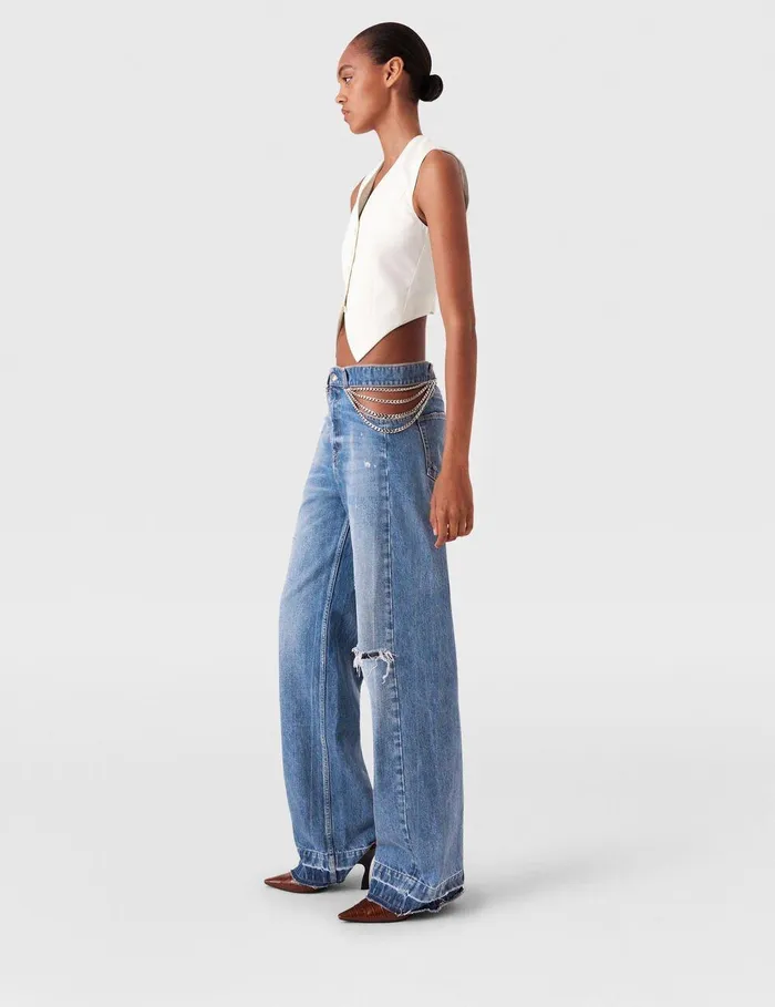 Stella McCartney Coats And Jackets Women Cropped Tailored Wool Vest Cream Stella McCartney Coats And Jackets Women Cropped Tailored Wool Vest Cream