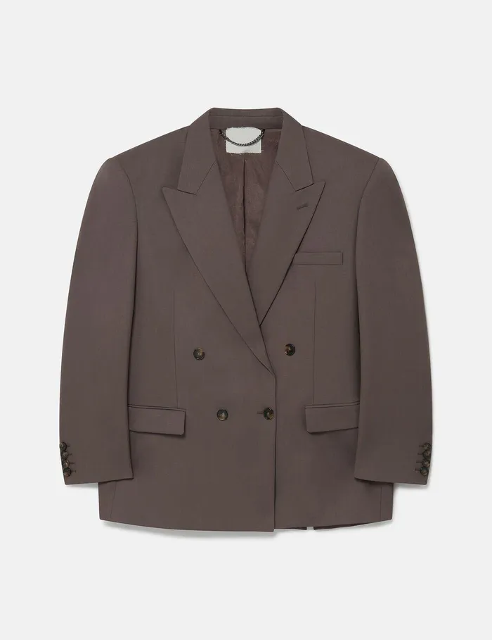 Stella McCartney Coats And Jackets Women Oversized DoubleBreasted Blazer Taupe Brown Stella McCartney Coats And Jackets Women Oversized DoubleBreasted Blazer Taupe Brown
