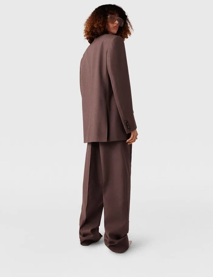 Stella McCartney Coats And Jackets Women Oversized DoubleBreasted Blazer Taupe Brown Stella McCartney Coats And Jackets Women Oversized DoubleBreasted Blazer Taupe Brown