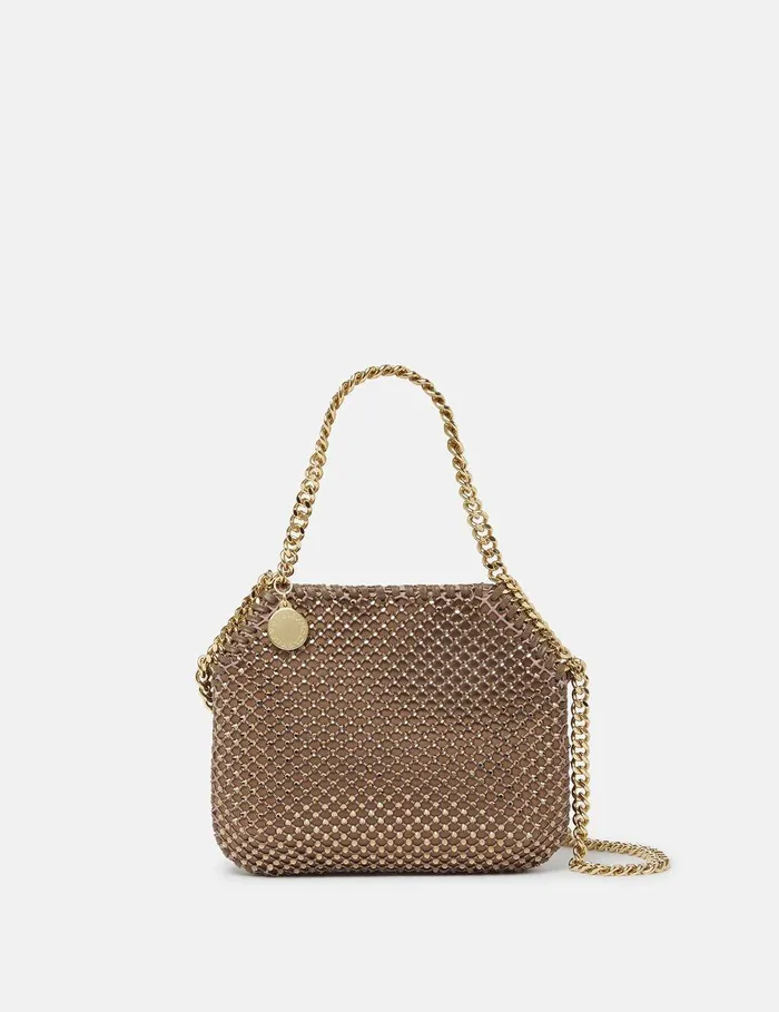 Stella McCartney Crossbody Bags Women Falabella Tiny Crystal Tote Bag Metallic Brown Stella McCartney Crossbody Bags Women Falabella Tiny Crystal Tote Bag Metallic Brown