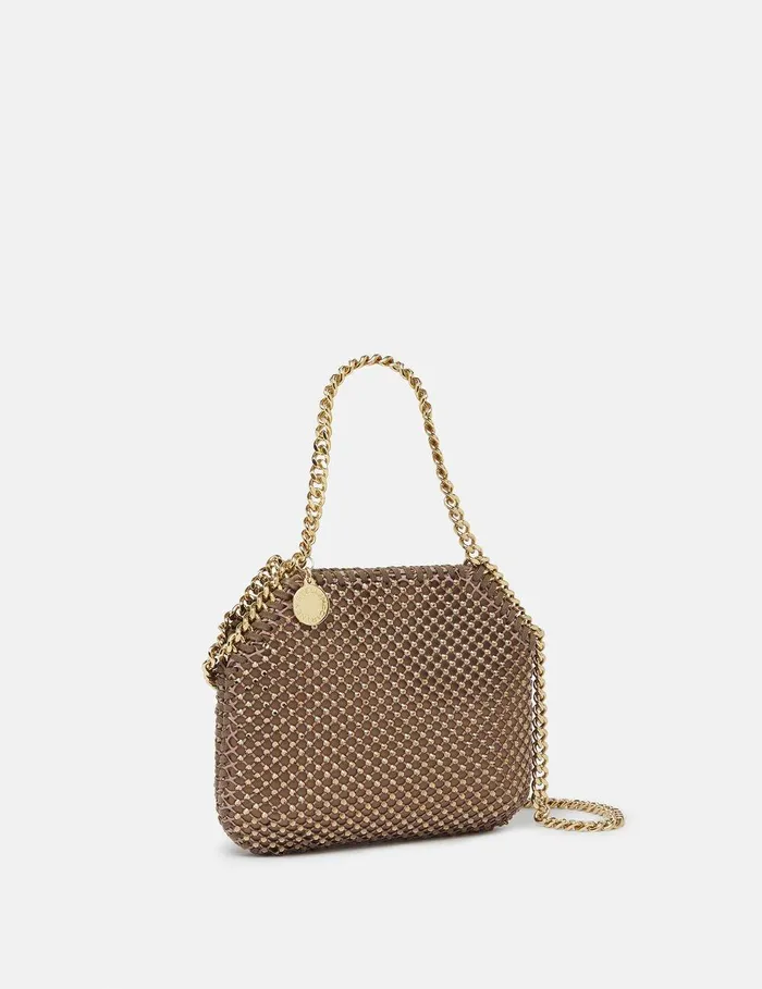 Stella McCartney Crossbody Bags Women Falabella Tiny Crystal Tote Bag Metallic Brown Stella McCartney Crossbody Bags Women Falabella Tiny Crystal Tote Bag Metallic Brown