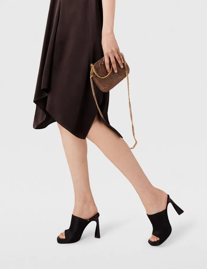 Stella McCartney Crossbody Bags Women Falabella Tiny Crystal Tote Bag Metallic Brown Stella McCartney Crossbody Bags Women Falabella Tiny Crystal Tote Bag Metallic Brown