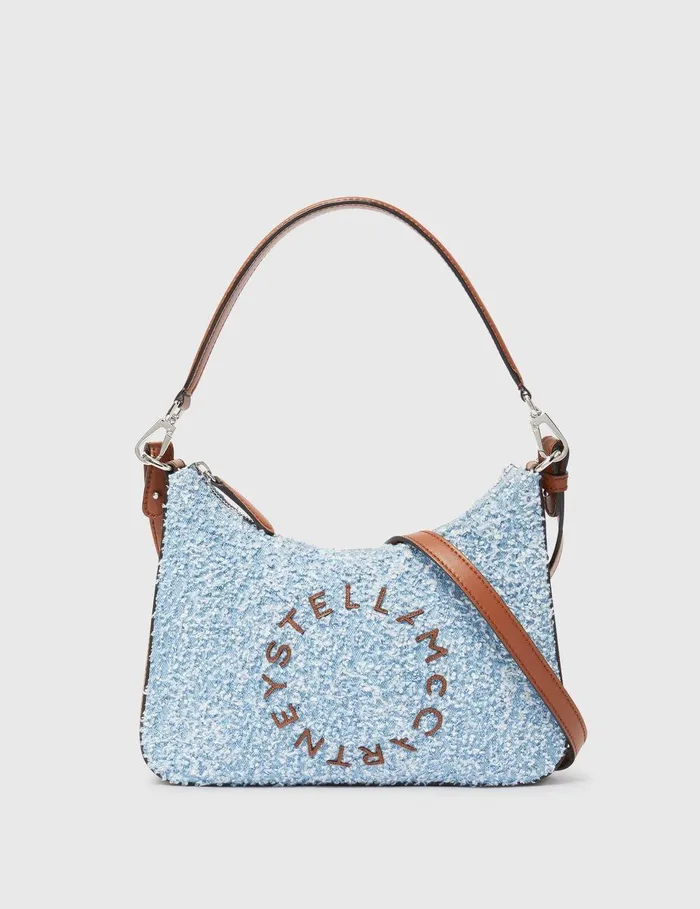 Stella McCartney Crossbody Bags Women Logo Denim Boucl Crossbody Shoulder Bag Light Blue Stella McCartney Crossbody Bags Women Logo Denim Boucl Crossbody Shoulder Bag Light Blue