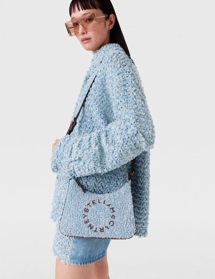 Stella McCartney Crossbody Bags Women Logo Denim Boucl Crossbody Shoulder Bag Light Blue Stella McCartney Crossbody Bags Women Logo Denim Boucl Crossbody Shoulder Bag Light Blue