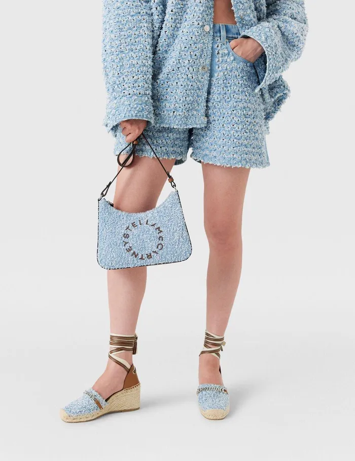 Stella McCartney Crossbody Bags Women Logo Denim Boucl Crossbody Shoulder Bag Light Blue Stella McCartney Crossbody Bags Women Logo Denim Boucl Crossbody Shoulder Bag Light Blue