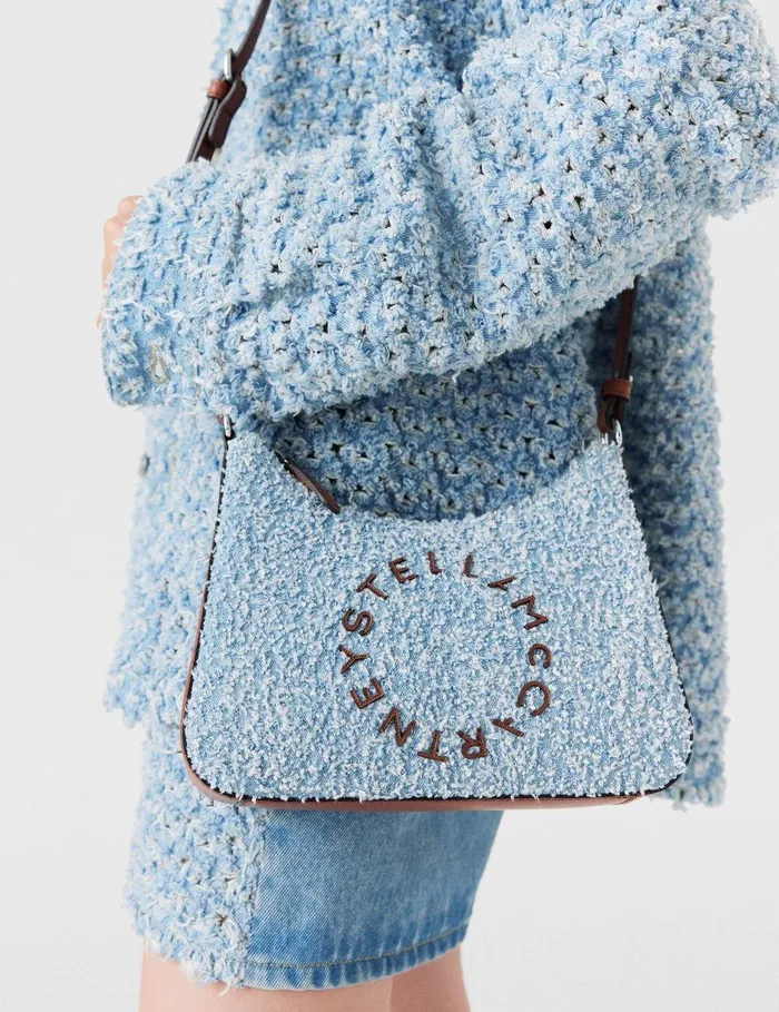 Stella McCartney Crossbody Bags Women Logo Denim Boucl Crossbody Shoulder Bag Light Blue Stella McCartney Crossbody Bags Women Logo Denim Boucl Crossbody Shoulder Bag Light Blue