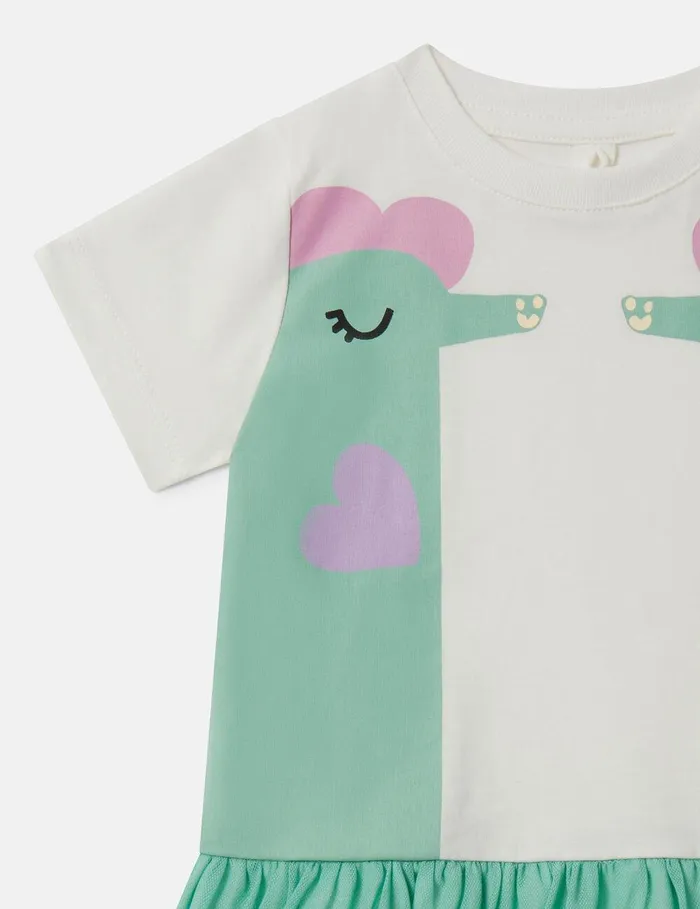 Stella McCartney Dresses and Jumpsuits Kids Double Seahorse Print TShirt Dress Whitegreen Stella McCartney Dresses and Jumpsuits Kids Double Seahorse Print TShirt Dress Whitegreen