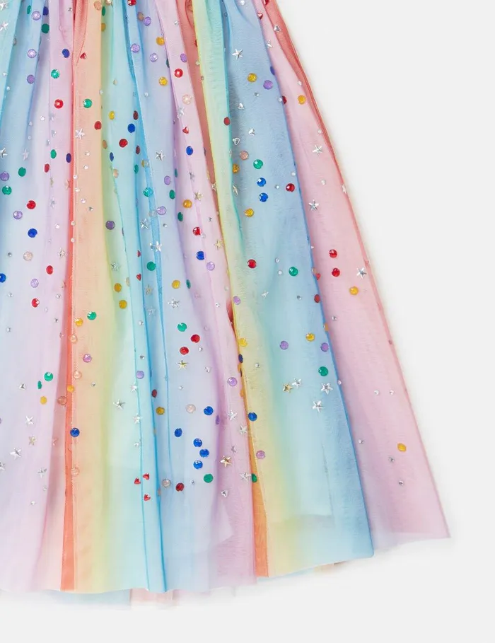Stella McCartney Dresses and Jumpsuits Kids Rainbow Pleated Tulle Dress Multicolour Stella McCartney Dresses and Jumpsuits Kids Rainbow Pleated Tulle Dress Multicolour