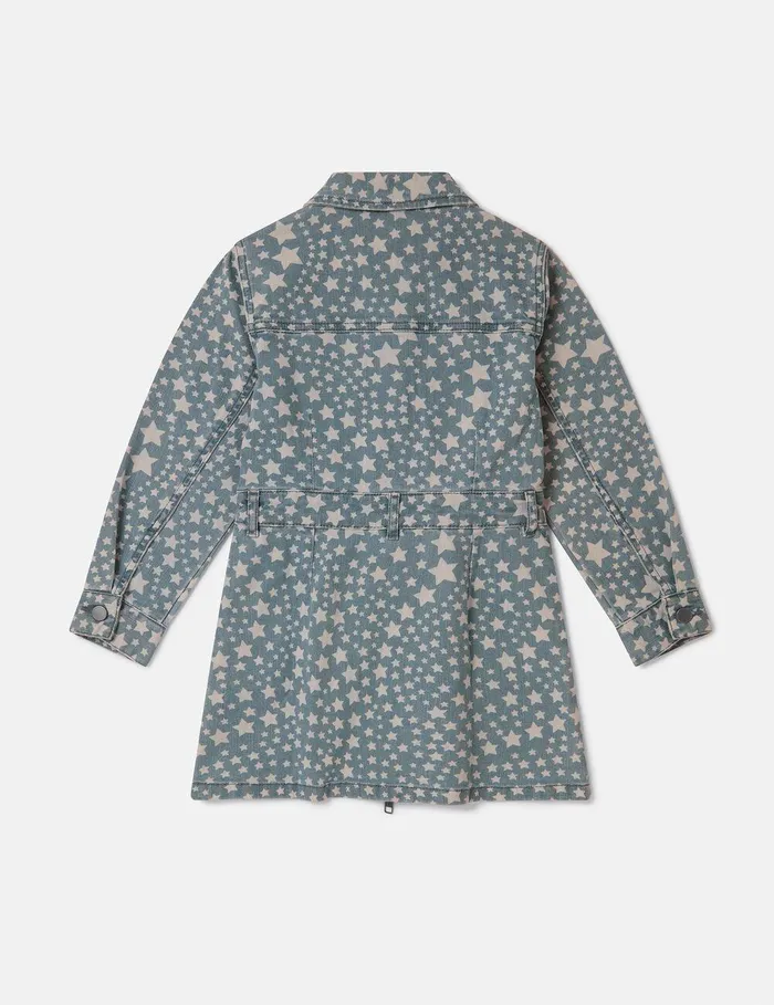 Stella McCartney Dresses and Jumpsuits Kids Star Pattern Denim Dress Bluewhite Stella McCartney Dresses and Jumpsuits Kids Star Pattern Denim Dress Bluewhite