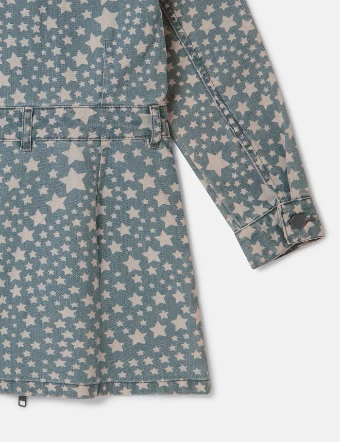 Stella McCartney Dresses and Jumpsuits Kids Star Pattern Denim Dress Bluewhite Stella McCartney Dresses and Jumpsuits Kids Star Pattern Denim Dress Bluewhite