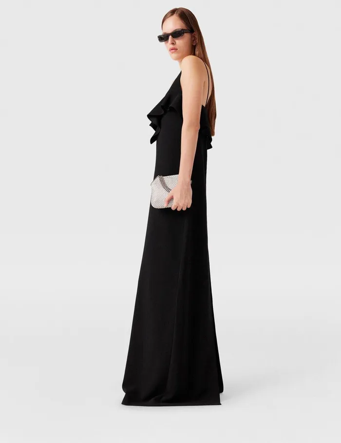 Stella McCartney Dresses Women Ruffle Tier VNeck Dress Black Stella McCartney Dresses Women Ruffle Tier VNeck Dress Black