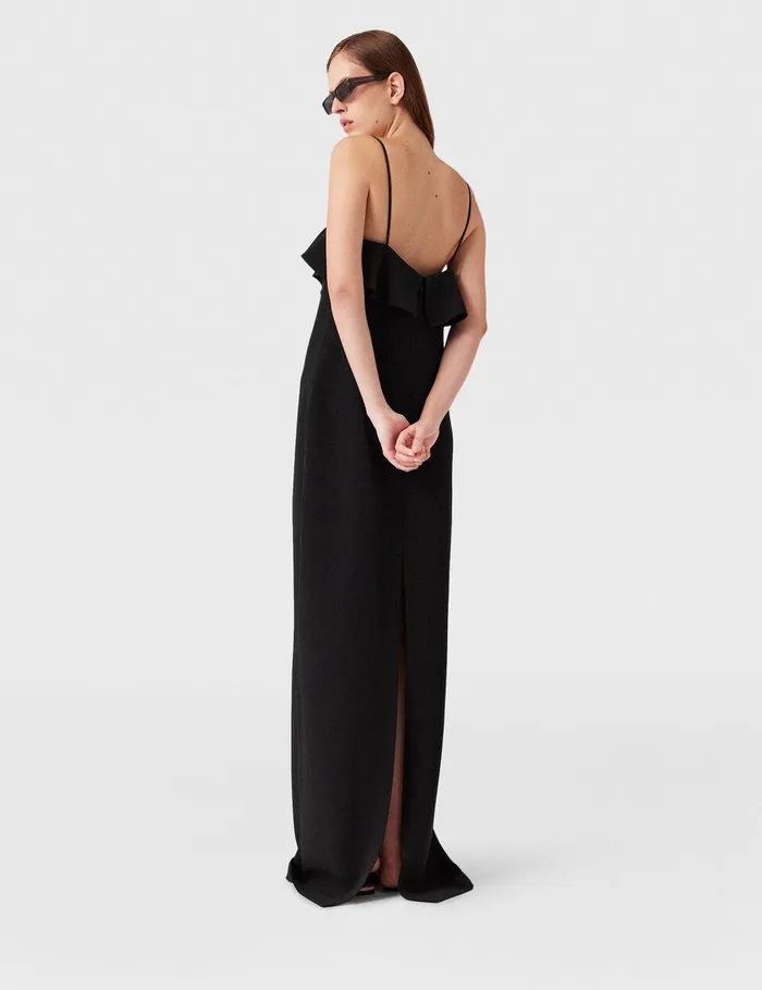 Stella McCartney Dresses Women Ruffle Tier VNeck Dress Black Stella McCartney Dresses Women Ruffle Tier VNeck Dress Black