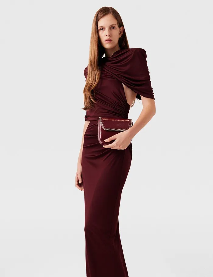 Stella McCartney Dresses Women WrapOver Maxi Dress Dark Cherry Stella McCartney Dresses Women WrapOver Maxi Dress Dark Cherry