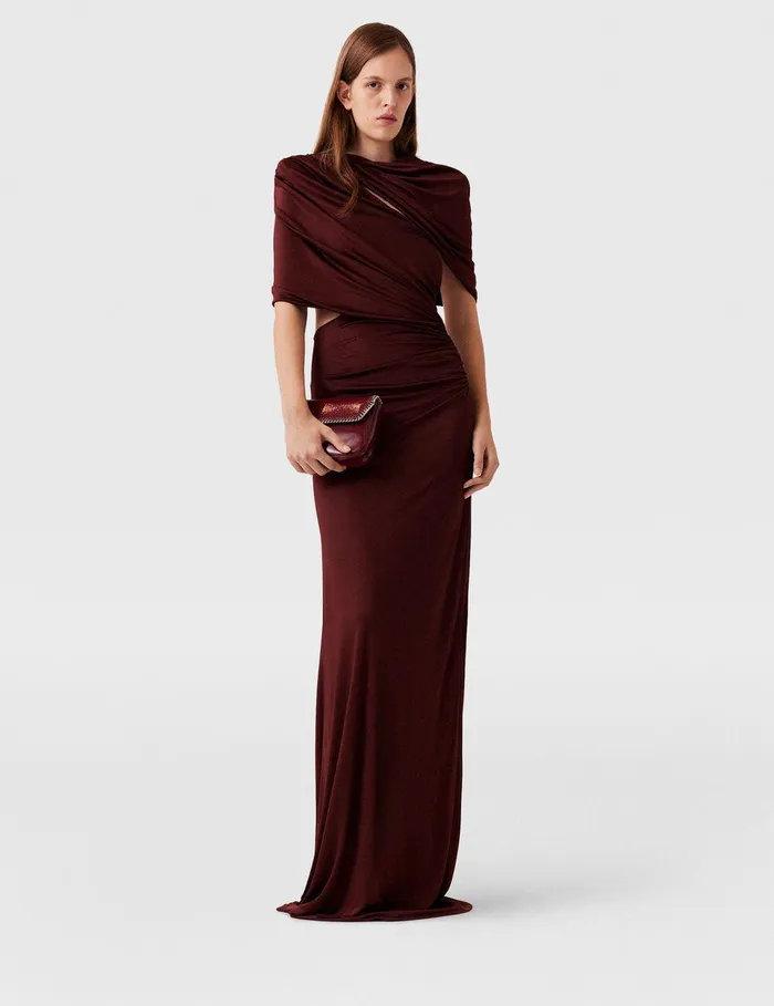 Stella McCartney Dresses Women WrapOver Maxi Dress Dark Cherry Stella McCartney Dresses Women WrapOver Maxi Dress Dark Cherry