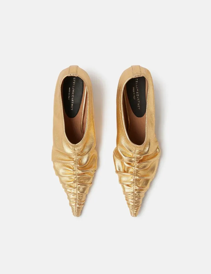 Stella McCartney Heels Women Elsa Ruched Kitten Heel Pumps Midnight Black Stella McCartney Heels Women Elsa Ruched Kitten Heel Pumps Midnight Black