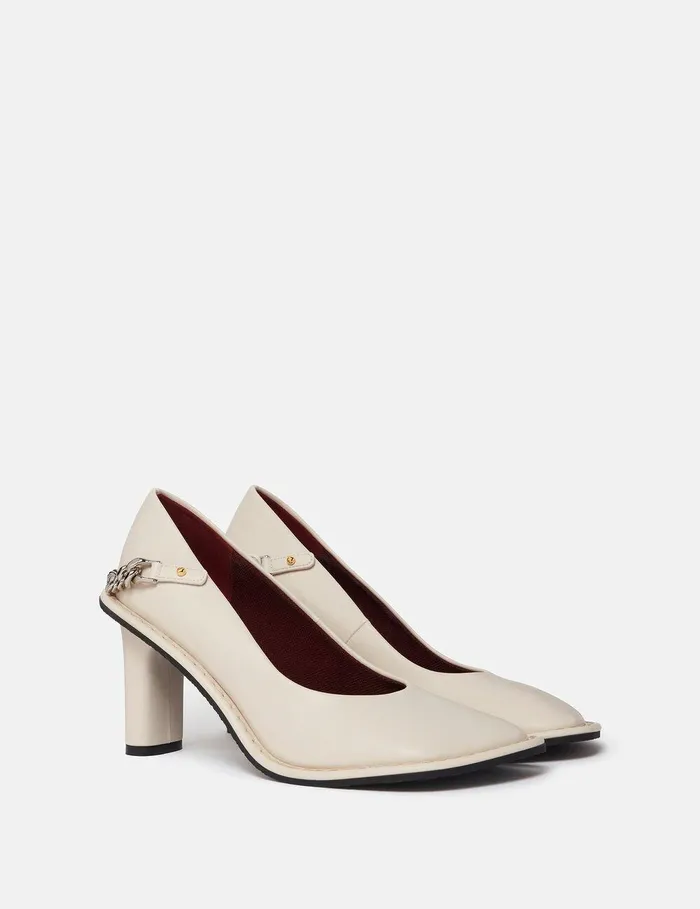 Stella McCartney Heels Women Ryder Falabella Chain Heels Pure White Stella McCartney Heels Women Ryder Falabella Chain Heels Pure White