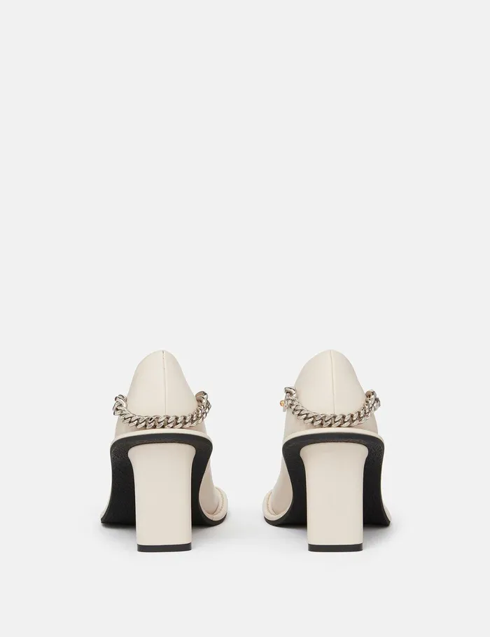Stella McCartney Heels Women Ryder Falabella Chain Heels Pure White Stella McCartney Heels Women Ryder Falabella Chain Heels Pure White