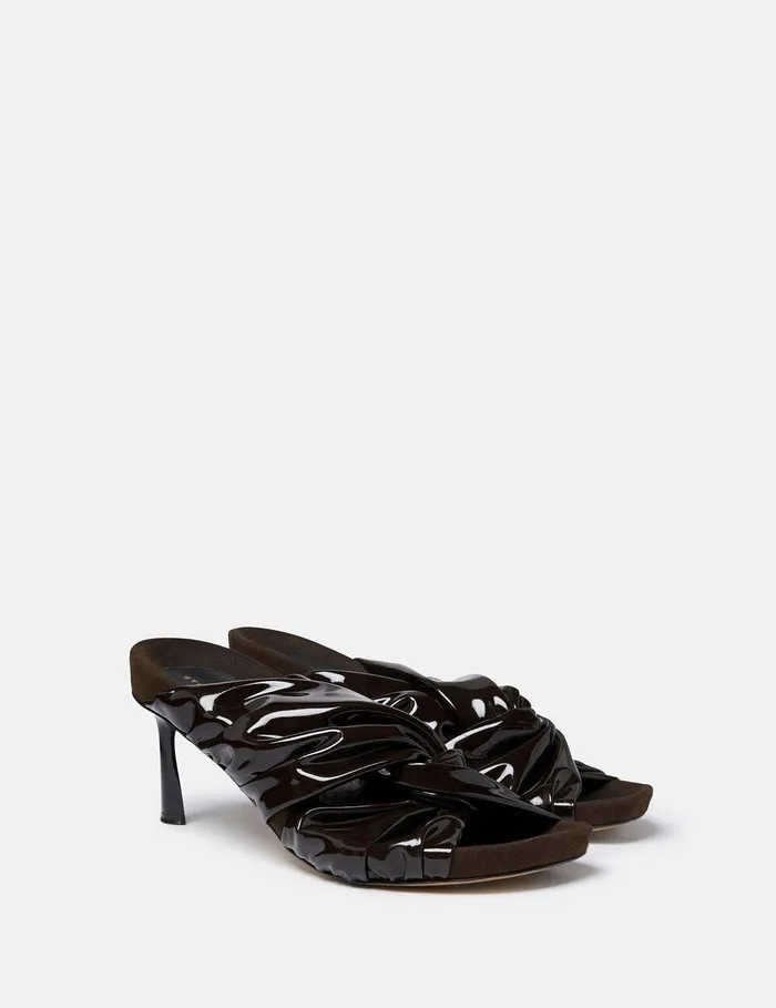 Stella McCartney Heels Women Terra Twisted AlterMat Mules Ebony Black Stella McCartney Heels Women Terra Twisted AlterMat Mules Ebony Black