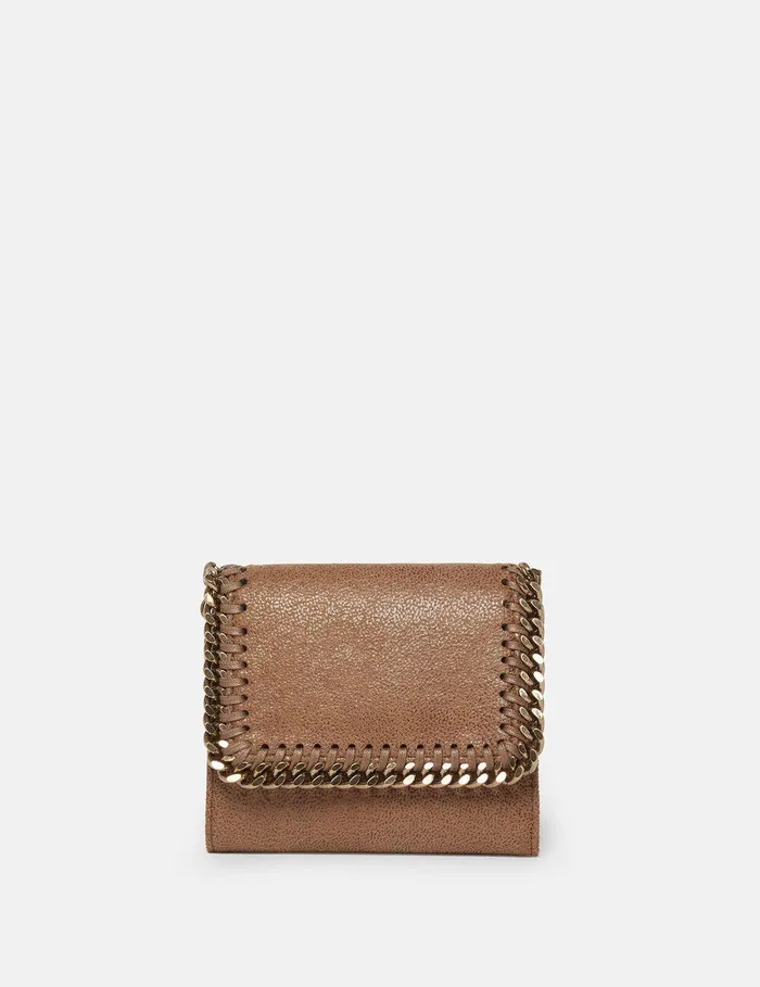 Stella McCartney Iconic Falabella Women Falabella TriFold Wallet Pecan Brown