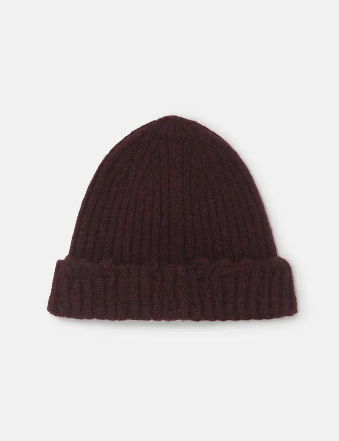 Stella McCartney Knitwear Women Distressed Ribbed Knit Beanie Chocolate Brown Stella McCartney Knitwear Women Distressed Ribbed Knit Beanie Chocolate Brown