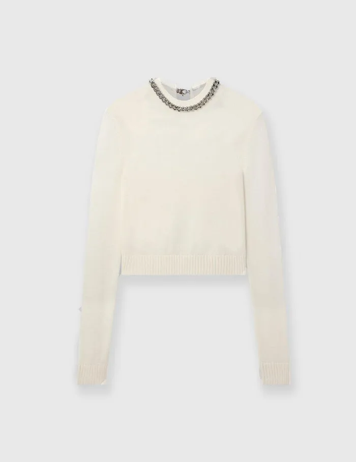 Stella McCartney Knitwear Women Falabella Chain FineKnit Sweater Natural