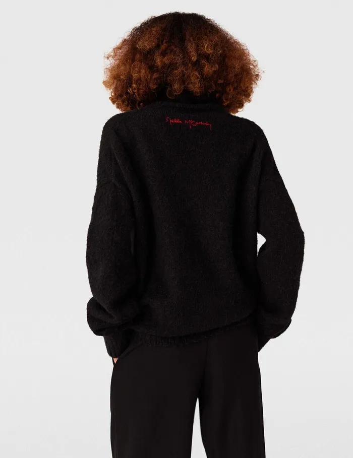 Stella McCartney Knitwear Women Lips Graphic LongSleeve Turtleneck Jumper Black Stella McCartney Knitwear Women Lips Graphic LongSleeve Turtleneck Jumper Black