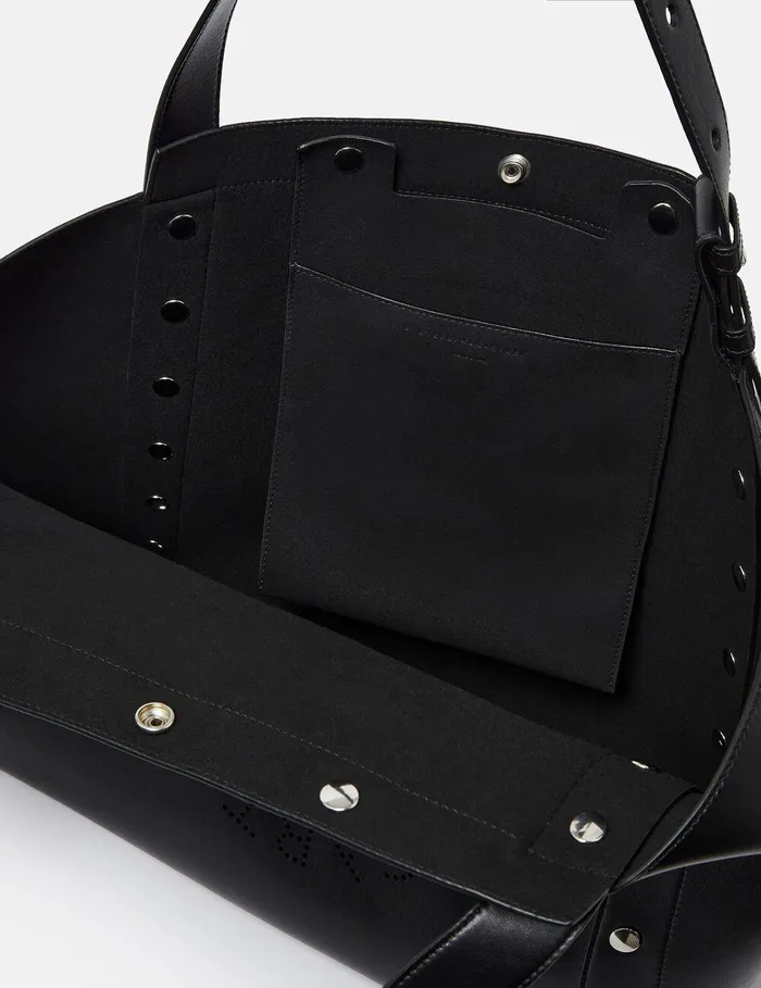 Stella McCartney Logo Bag Women Stella Studs Large Tote Bag Pitch Black