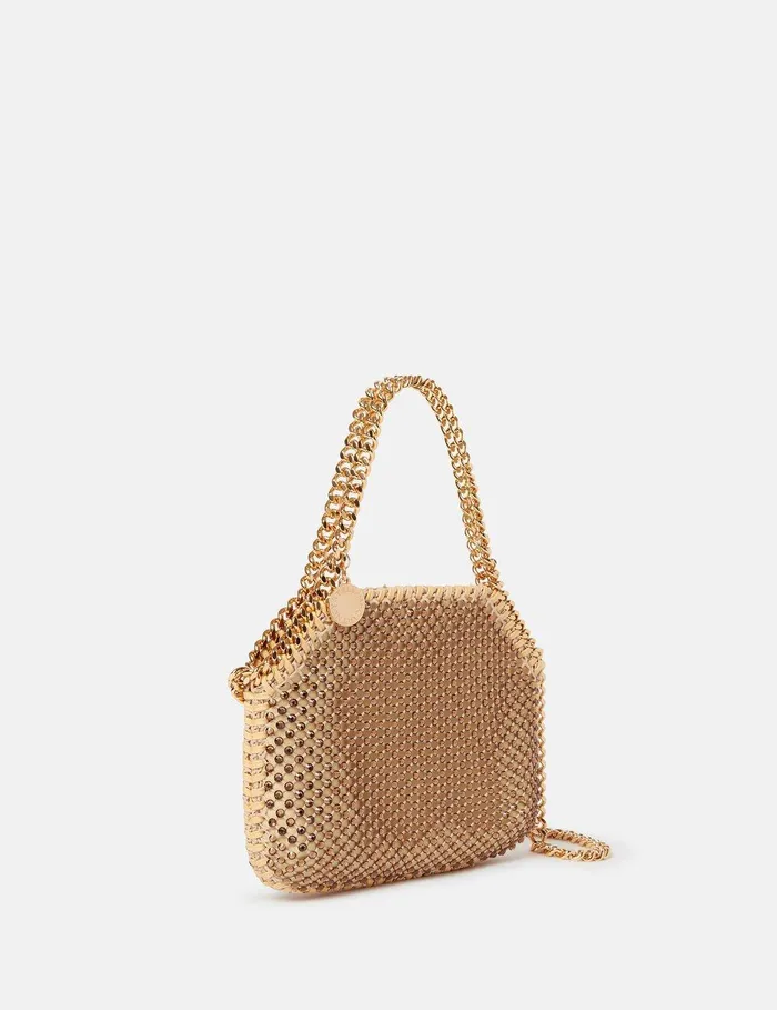 Stella McCartney Mini Bags And Clutches Women Falabella Crystal Mesh Mini Tote Bag Fawn Stella McCartney Mini Bags And Clutches Women Falabella Crystal Mesh Mini Tote Bag Fawn
