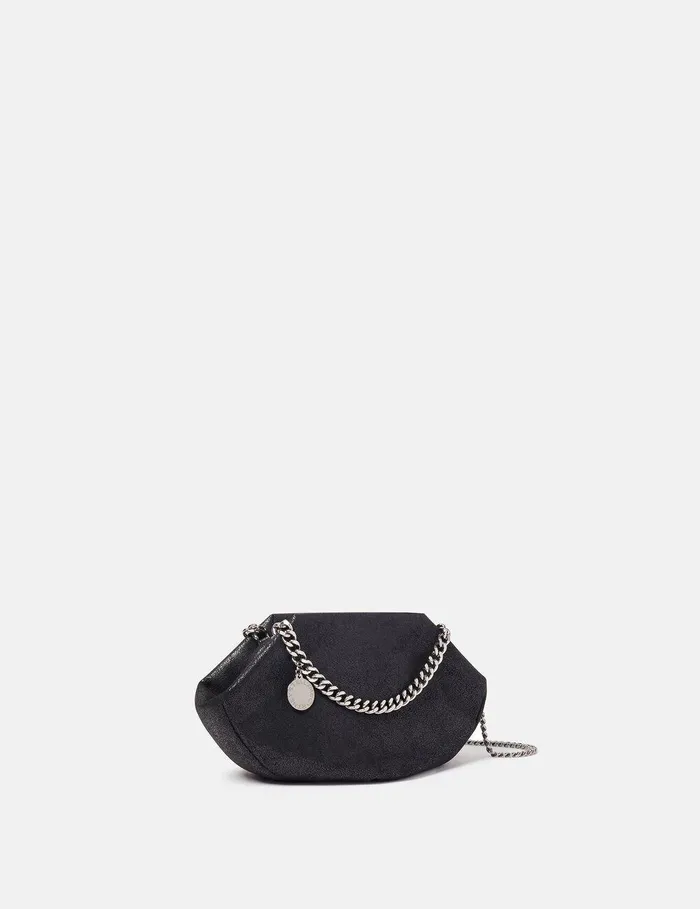 Stella McCartney Mini Bags And Clutches Women Falabella Double Chain Shoulder Bag Midnight Black Stella McCartney Mini Bags And Clutches Women Falabella Double Chain Shoulder Bag Midnight Black