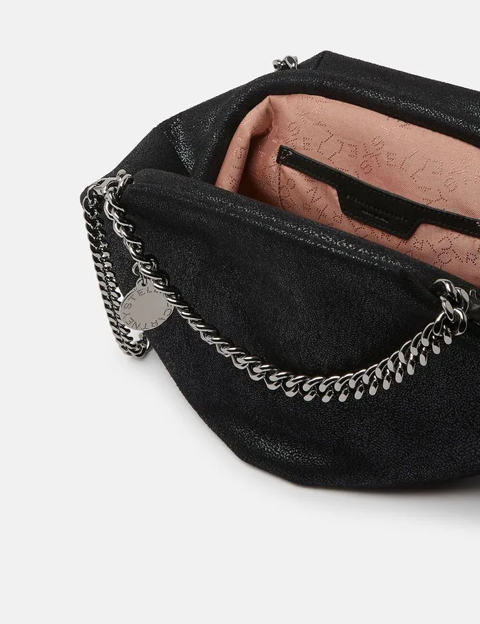 Stella McCartney Mini Bags And Clutches Women Falabella Double Chain Shoulder Bag Midnight Black Stella McCartney Mini Bags And Clutches Women Falabella Double Chain Shoulder Bag Midnight Black