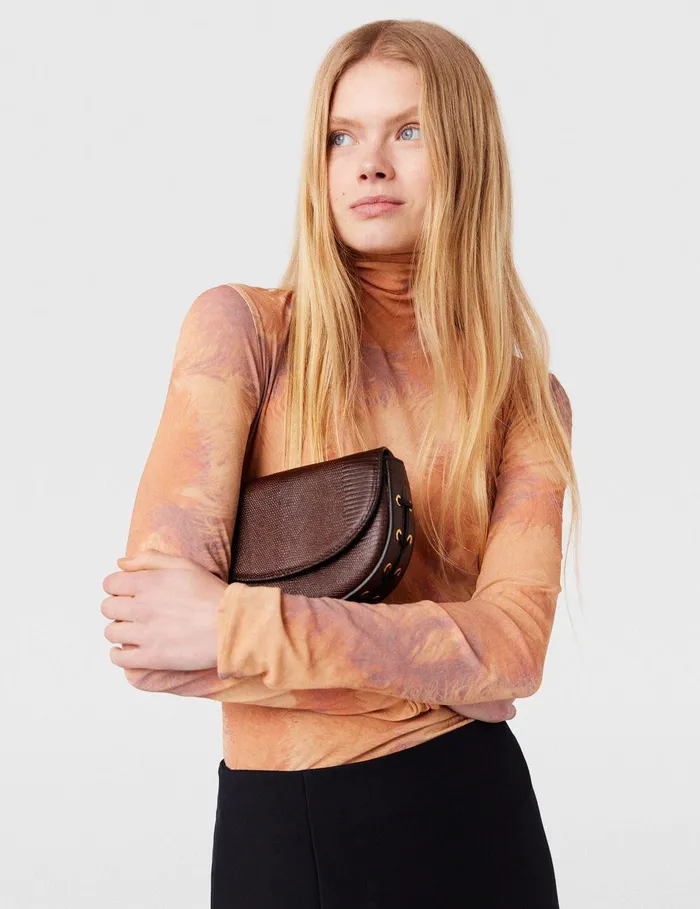 Stella McCartney Mini Bags And Clutches Women Frayme ScaleEmbossed Shoulder Bag Chocolate Brown Stella McCartney Mini Bags And Clutches Women Frayme ScaleEmbossed Shoulder Bag Chocolate Brown