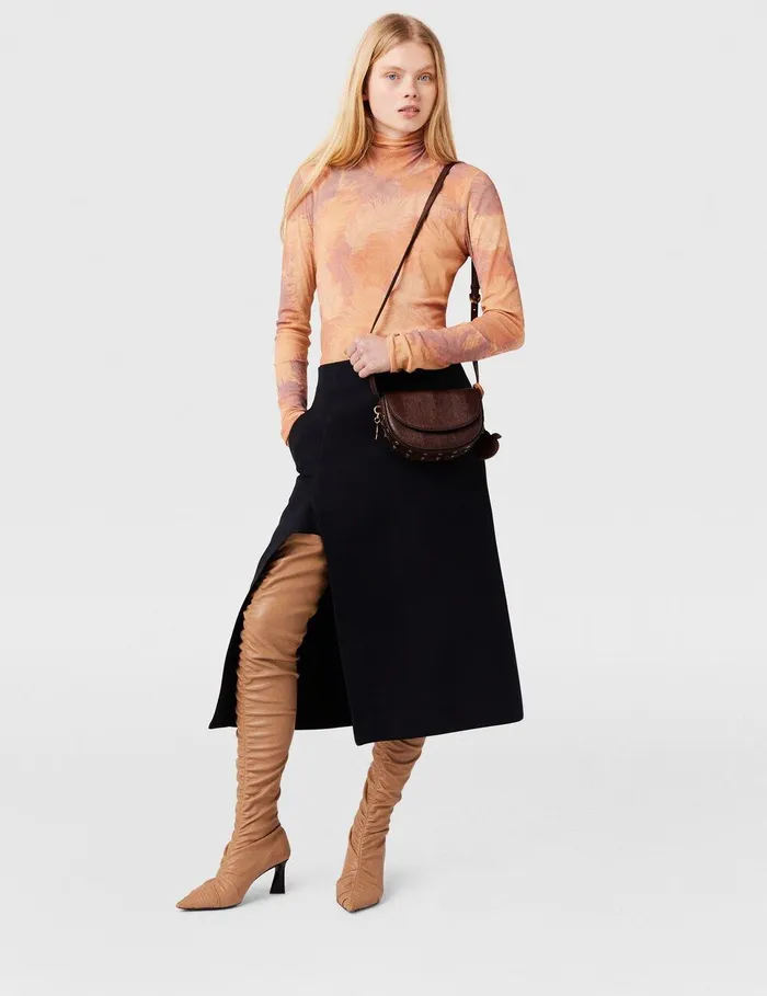 Stella McCartney Mini Bags And Clutches Women Frayme ScaleEmbossed Shoulder Bag Chocolate Brown Stella McCartney Mini Bags And Clutches Women Frayme ScaleEmbossed Shoulder Bag Chocolate Brown