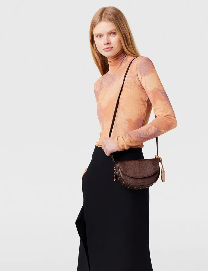 Stella McCartney Mini Bags And Clutches Women Frayme ScaleEmbossed Shoulder Bag Chocolate Brown Stella McCartney Mini Bags And Clutches Women Frayme ScaleEmbossed Shoulder Bag Chocolate Brown
