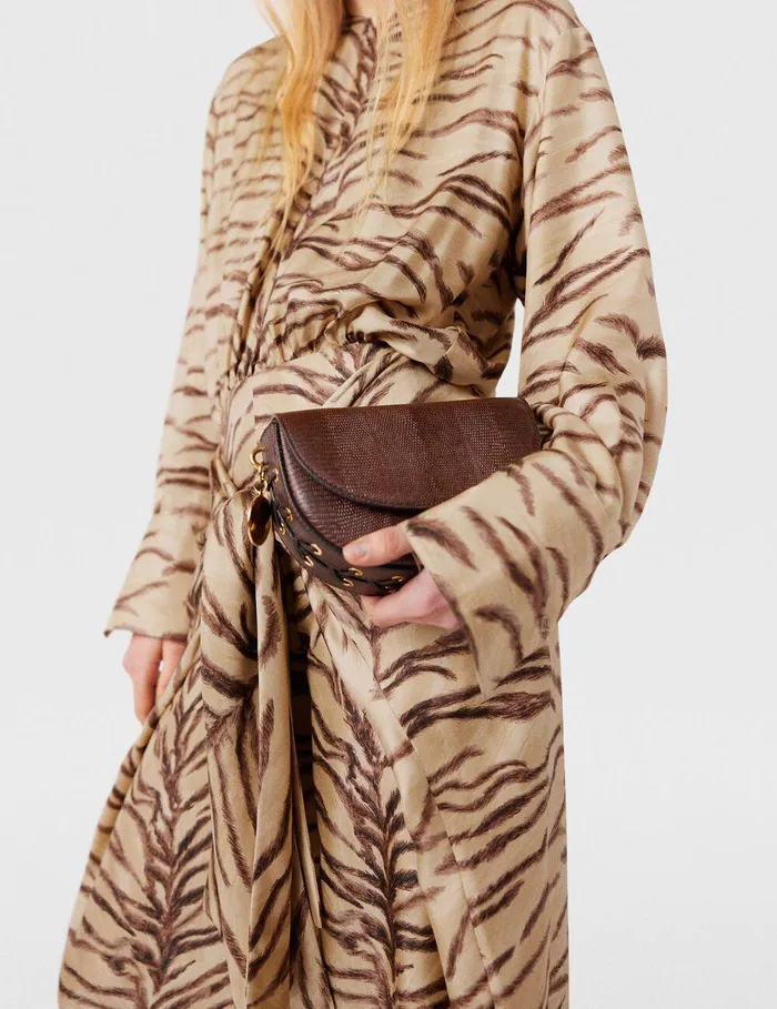 Stella McCartney Mini Bags And Clutches Women Frayme ScaleEmbossed Shoulder Bag Chocolate Brown Stella McCartney Mini Bags And Clutches Women Frayme ScaleEmbossed Shoulder Bag Chocolate Brown