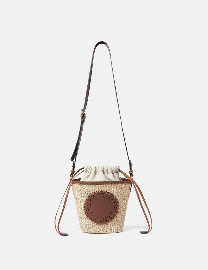 Stella McCartney Mini Bags And Clutches Women Logo Raffia Crossbody Bag Natural Beige Stella McCartney Mini Bags And Clutches Women Logo Raffia Crossbody Bag Natural Beige