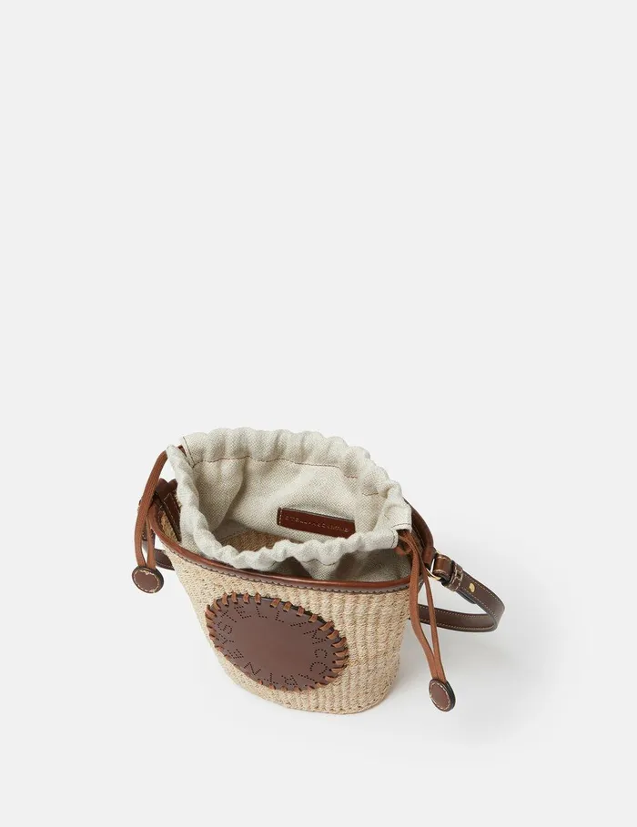 Stella McCartney Mini Bags And Clutches Women Logo Raffia Crossbody Bag Natural Beige Stella McCartney Mini Bags And Clutches Women Logo Raffia Crossbody Bag Natural Beige