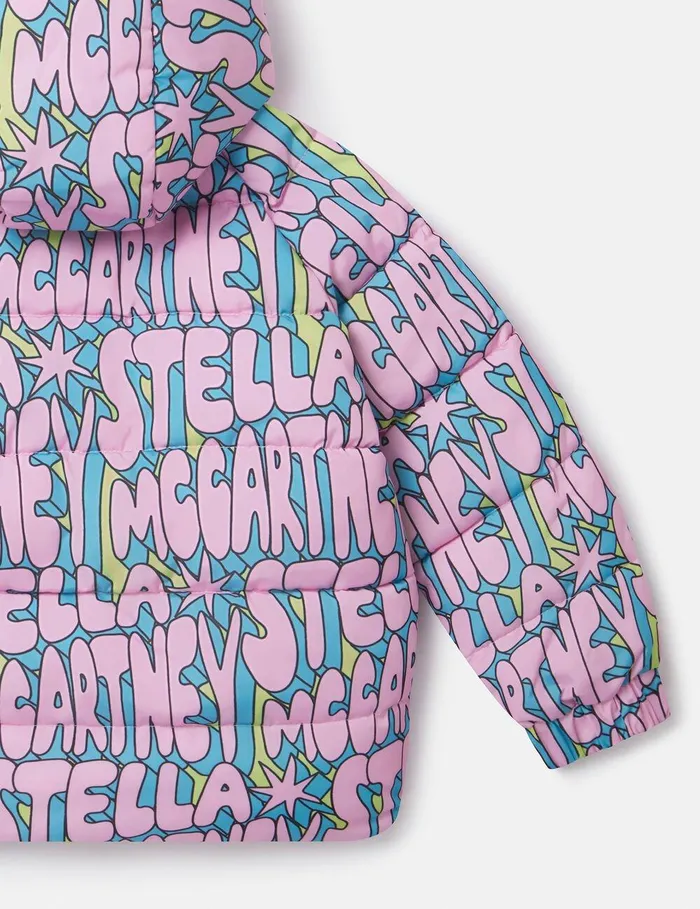 Stella McCartney Outerwear Kids Stella Print Puffer Coat Multi Mix