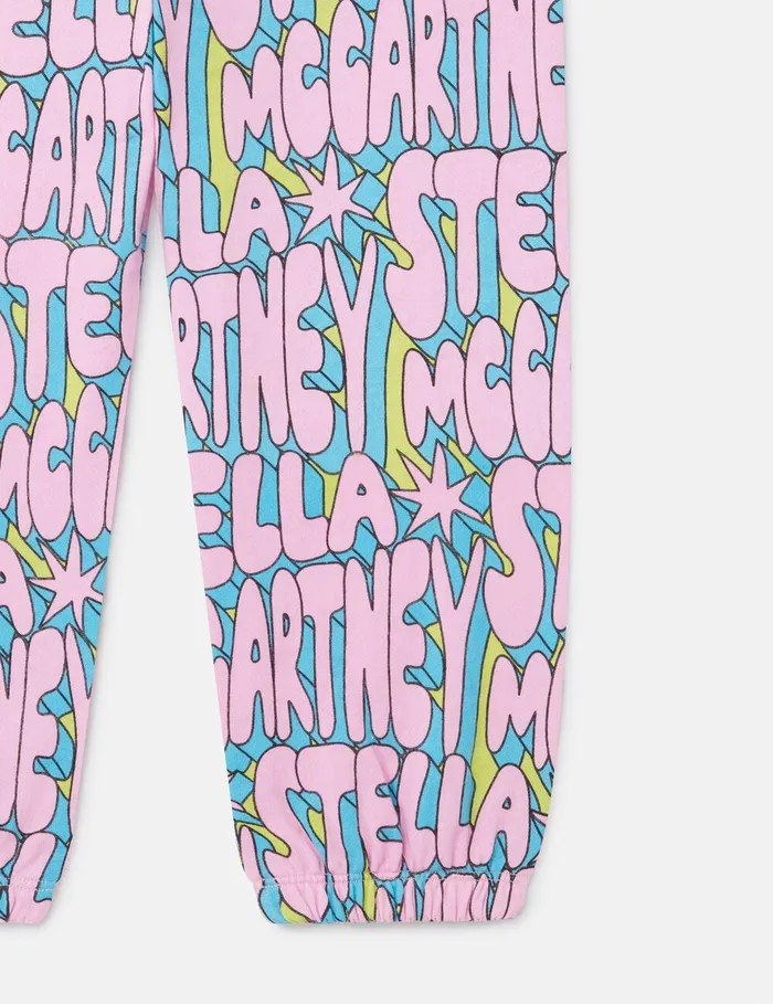 Stella McCartney Pants and Shorts Kids Stella Print Sweatpants Multi Mix Stella McCartney Pants and Shorts Kids Stella Print Sweatpants Multi Mix